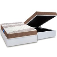 Conjunto Box Baú Casal: Colchão Espuma Probel D33 Guarda Costas + Base CRC Courano White(138x188)