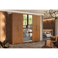 Guarda Roupa 6 Portas (2 c/ Espelho) e 6 Gavetas c/ Pés Atrice Amêndola Touch - Demóbile