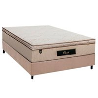 Conjunto Box Casal: Colchão Molas Luckspuma Ensacadas Cloud + Base CRC Suede Clean (138x188)