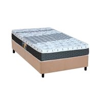 Conjunto Box Solteiro: Colchão Molas Castor Bonnel System Class + Base CRC Suede Clean(88x188)