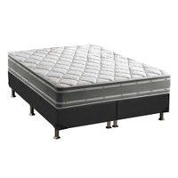 Cama Box King: Colchão Espuma Anjos D33/EP Anatômico Supremo Track Double Face + Base CRC Suede Gray(193x203)