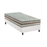 Cama Box Solteiro: Colchão Molas Ensacadas Anjos Classic + Base CRC Courano White(88x188)