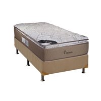 Conjunto Box Solteiro: Colchão Molas Luckspuma Ensacadas Platinum New + Base CRC Suede Clean (88x188)