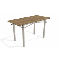 Mesa p/ Cozinha Elba c/ Tampo 1.60cm Niquel/Nogueira - Kappesberg