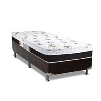 Conjunto Box Solteiro: Colchão Anatômico Luckspuma D33 / AG65 Aspen Super Firme + Base CRC Suede Black (88x188)