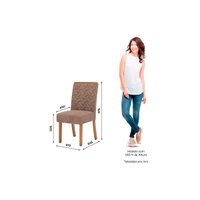 Conjunto: Mesa Sala Jantar Lins c/ Tampo Madeirado c/ Vidro Curvo 160x90cm e 6 Cadeiras Esther Nature/Linho Creme - Henn