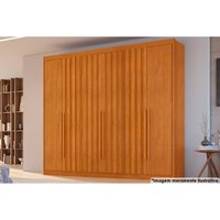 Guarda Roupa 6 Portas (4 Ripadas) e 6 Gavetas Atenas Cinamomo - Conquista