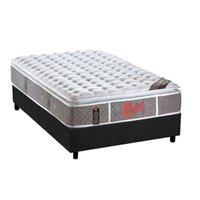 Cama Box Solteiro: Colchão Molas Ensacadas Castor Light Stress Oxygen New One Face + Base CRC Suede Gray(88x188)