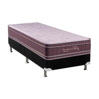 Cama Box Solteiro: Colchão Molas Kappesberg Ensacadas Inverno Verão + Base CRC Suede Black(88x188)