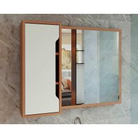 Armário p/ Banheiro BN3645 80x60cm Amêndoa/Branco - Tecno Mobili