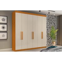 Guarda Roupa 6 Portas e 4 Gavetas França Cinamomo/Off White - Conquista