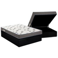 Conjunto Box Baú: Colchão Espuma Ortobom D33 Light Saúde + Base CRC Courano Black Casal (138x188)