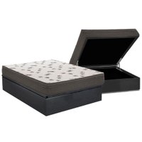 Conjunto Box Baú Casal: Colchão Espuma Ortobom D45 Light + Base CRC Suede Gray (138x188)
