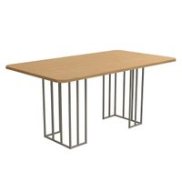 Mesa p/ Cozinha Duina c/ Tampo 160cm Niquel/Freijo - Kappesberg