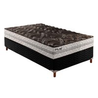 Conjunto Box Solteiro: Colchão Espuma Paropas D33 Pasquale Plus + Base CRC Suede Black(88x188)