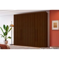 Guarda Roupa 4 Portas Ripadas e 4 Gavetas Grécia Cacau - Conquista