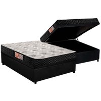 Conjunto Box Baú Casal: Colchão Espuma Paropas D33 Pasquale + Base CRC Suede Black(138x188)