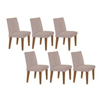 Cadeira de Cozinha Jade Kit 6 Un Capuccino/Suede Creme - Rufato