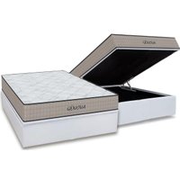 Conjunto Box Baú Casal: Colchão Espuma Orthoflex D45 Genova + Base CRC Courano White (138x188)