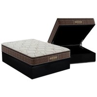 Cama Box Baú Casal: Colchão Ortopédico Probel Guarda Costas Extra Firme + Base CRC Suede Black (138x188)