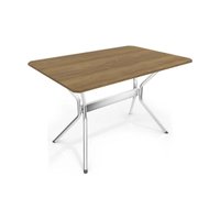 Mesa p/ Cozinha Loire c/ Tampo 1.60cm Cromada/Nogueira - Kappesberg