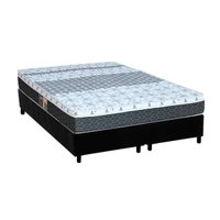 Cama Box Queen: Colchão Molas Castor Bonnel Class New + Base CRC Suede Black(158x198)