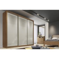 Guarda Roupa 3 Portas de Correr e 4 Gavetas Arezzo/Medelim Cumaru/Fendi - Novo Horizonte