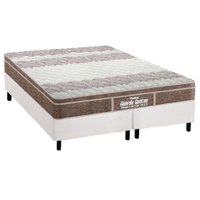 Cama Box Queen: Colchão Espuma Probel D33/EP Anatômico Guarda Costas Próintense Plus + Base CRC Suede White(158x198)