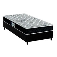 Cama Box Solteiro: Colchão Espuma Probel D45/EP Anatômico ProDormir Advanced Tech2000 + Base CRC Suede Black(88x188)
