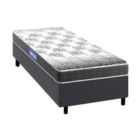 Conjunto Box Solteiro: Colchão Espuma Probel Guarda Costas Resistente + Base CRC Courano Gray (88x188)