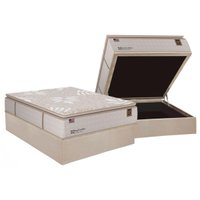 Conjunto Box Baú Casal: Colchão Molas Sealy Posturepedic Royal Confort + Base CRC Suede Bege (138x188)