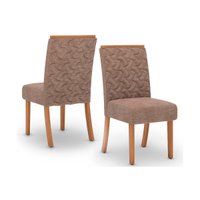Conjunto: Mesa Sala Jantar Lins c/ Tampo Madeirado Reto 160x90cm e 6 Cadeiras Esther Nature/Linho Creme - Henn