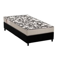 Conjunto Box Solteiro: Colchão Espuma Ortobom Physical Ultra Resistente + Base CRC Suede Black (88x188)