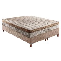 Cama Box Queen: Colchão Molas Paropas Ensacadas Eco Linho + Base CRC Suede Clean(158x198)