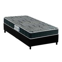 Cama Box Solteiro: Colchão Espuma Probel D33 ProDormir Advanced Mega Resistente + Base CRC Suede Black(88x188)
