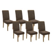 Cadeira de Cozinha 2CAD142FR Kit 6 Un Marrom - Kappesberg