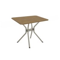 Mesa p/ Cozinha Loire Aço c/ Tampo Madeirado 90x90cm Nogueira/Niquel - Kappesberg