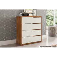 Cômoda de Quarto Atria c/ 4 Gavetas Amendola/Off White - Demóbile