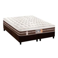 Cama Box Queen: Colchão Molas Ensacadas Castor Silver Star Air Híbrido + Base CRC Suede Brown(158x198)