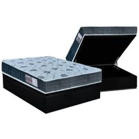 Cama Box Baú Casal: Colchão Ortopédico Orthoflex D45 / EP Cecina + Base CRC Suede Black(138x188)