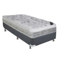 Conjunto Box Solteiro: Colchão Molas Castor Ensacadas Super Luxo Látex Push + Base CRC Suede Gray (88x188)