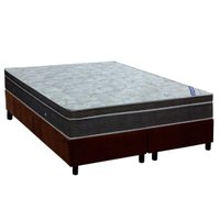 Cama Box King: Colchão Molas Ortobom Nanolastic Light Selado + Base CRC Suede Brown(186x198)