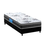 Conjunto Box Solteiro: Colchão Espuma Probel D33 Guarda Costas Premium Extra Firme + Base CRC Suede Black (88x188)