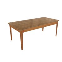 Mesa p/ Cozinha Mira Madeira Maciça c/ Tampo Madeirado c/ Vidro 200x100cm Carvalho/Nogueira/Vidro Nogueira - Kappesberg
