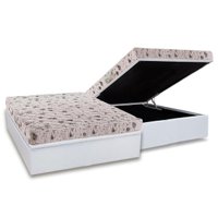 Conjunto Box Baú Casal: Colchão Espuma Herval D23 Sonum + Base CRC Courano White (138x188)