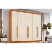 Guarda Roupa 6 Portas e 6 Gavetas Versalhes Cinamomo/Off White - Conquista