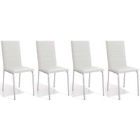 Kit 4 Cadeiras de Cozinha Amsterdã C091 4 Un Cromada/Branco 106 - Kappesberg