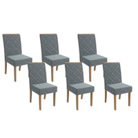Kit 6 Cadeiras de Cozinha 2CAD149FR 6 Un Freijo Cinza - Kappesberg