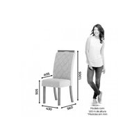 Conjunto: Mesa de Cozinha Orus c/ Tampo Madeirado 120x80cm e 4 Cadeiras Bella Nature/Off White - Linho Bege - Henn