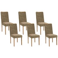 Kit 6 Cadeiras de Cozinha 2CAD157EA 6 Un Eucalipto/Suede Bege A036 - Kappesberg